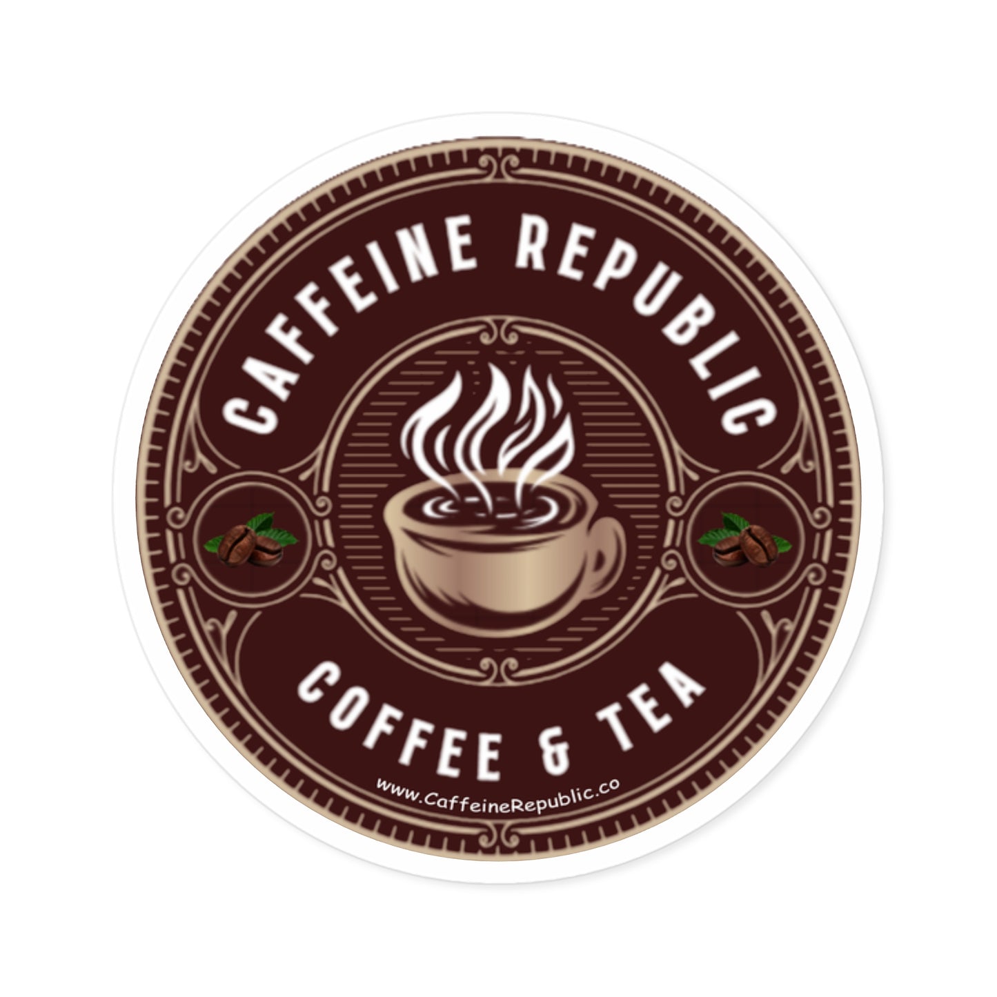 Caffeine Republic Round Stickers