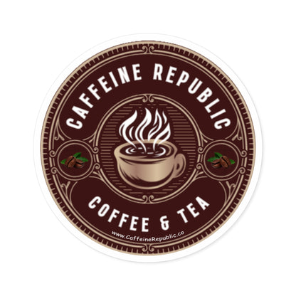 Caffeine Republic Round Stickers